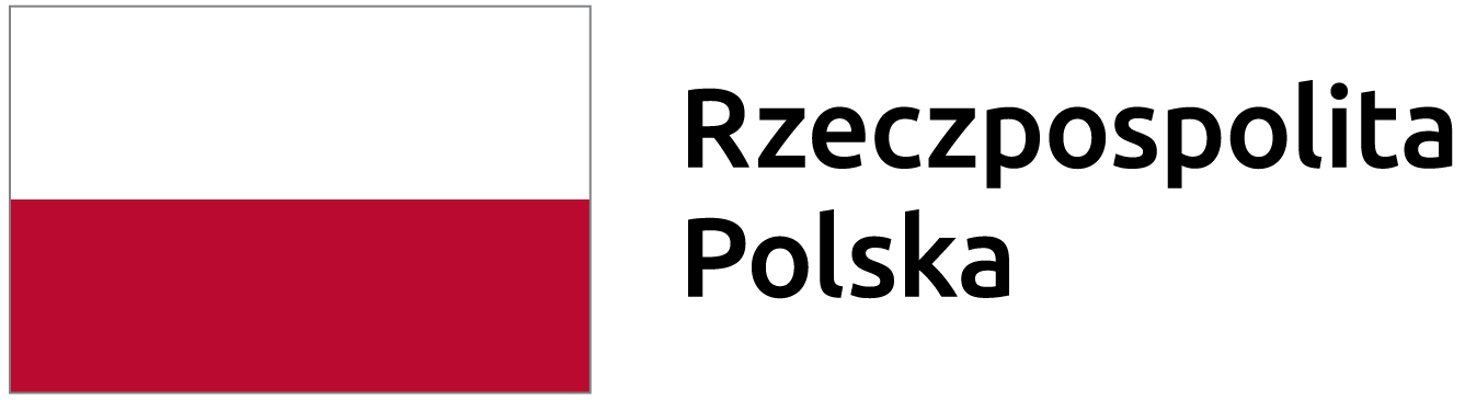 Flaga Polski z&nbsp;napisem Rzeczpospolita Polska
