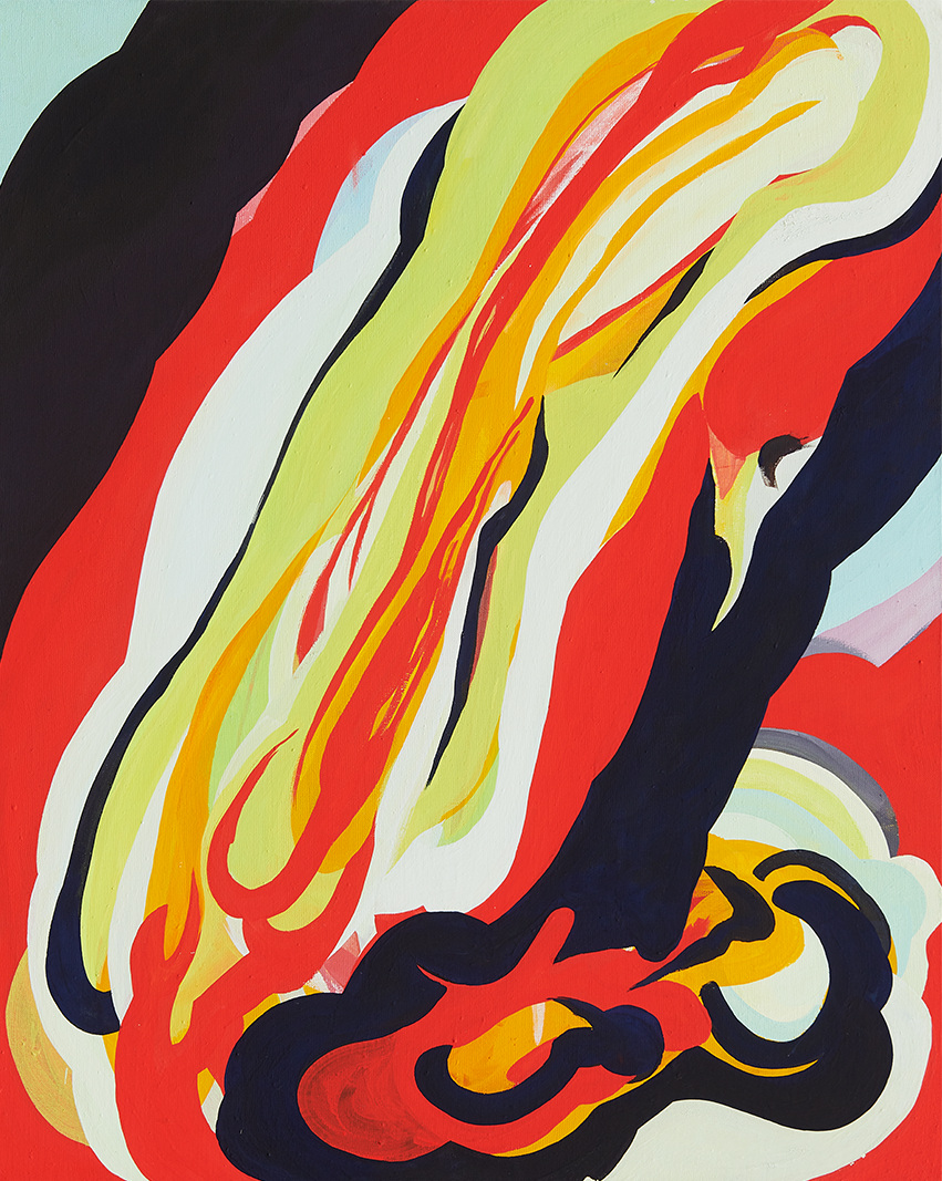 Anna Rutkowska, "Ciecz", 2022, tempera jajeczna, płótno, 100 x 80 cm. Fot. Adam Gut