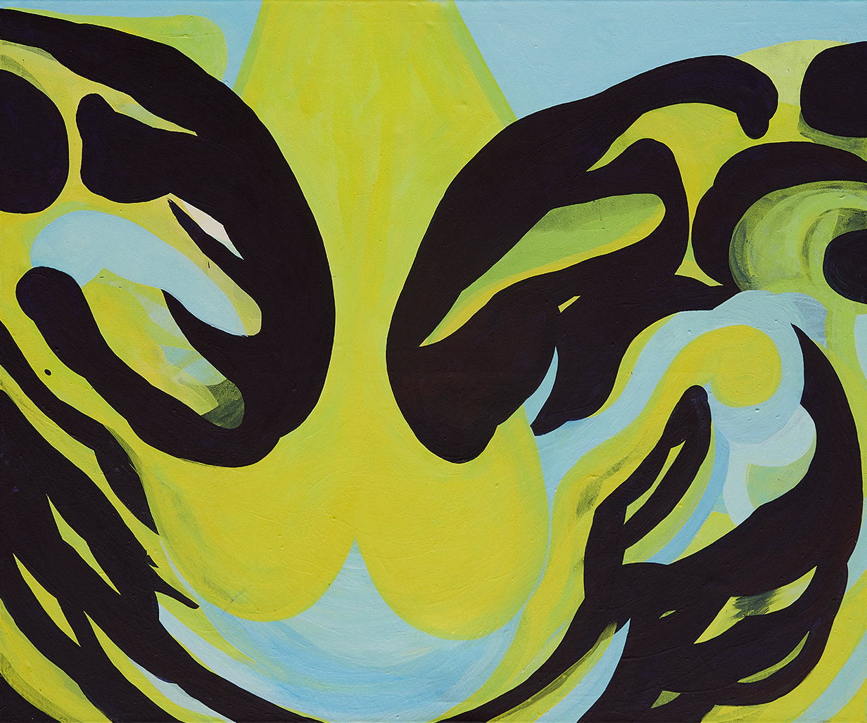 Anna Rutkowska, "Krople", 2022, tempera jajeczna, płótno, 100 x 120 cm. Fot. Adam Gut