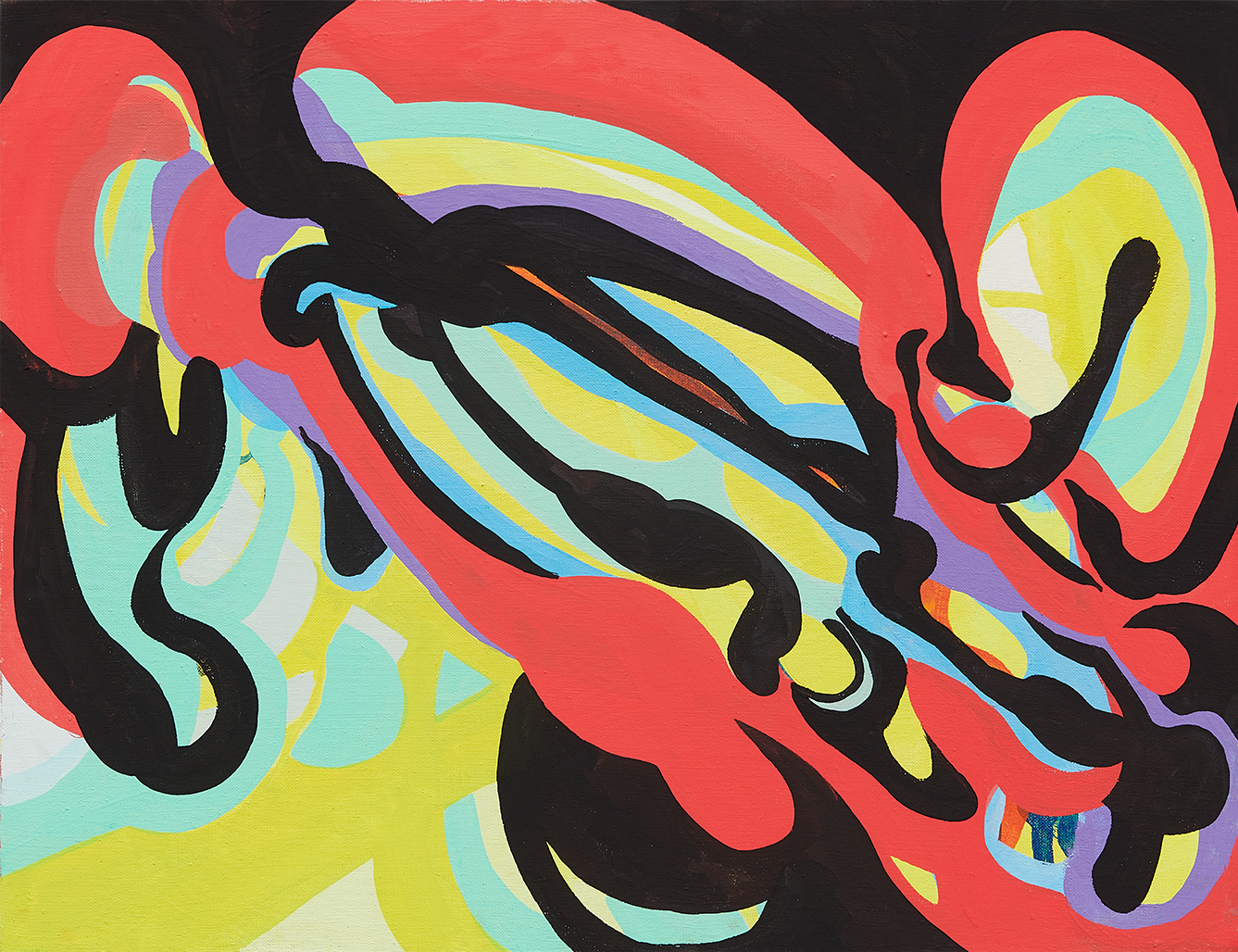 Anna Rutkowska, "Obca interwencja", 2022, jajeczna, płótno, 60 x 80 cm. Fot. Adam Gut