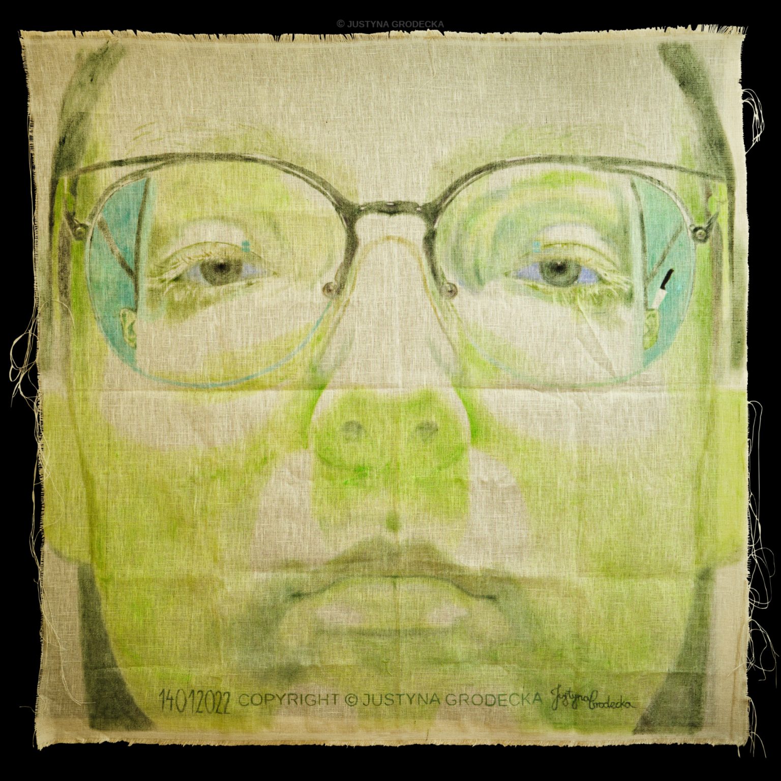 Justyna Grodecka "Zatruta morda z nożem w plecach" ("Poisoned face with a knife in the back"), 2022.