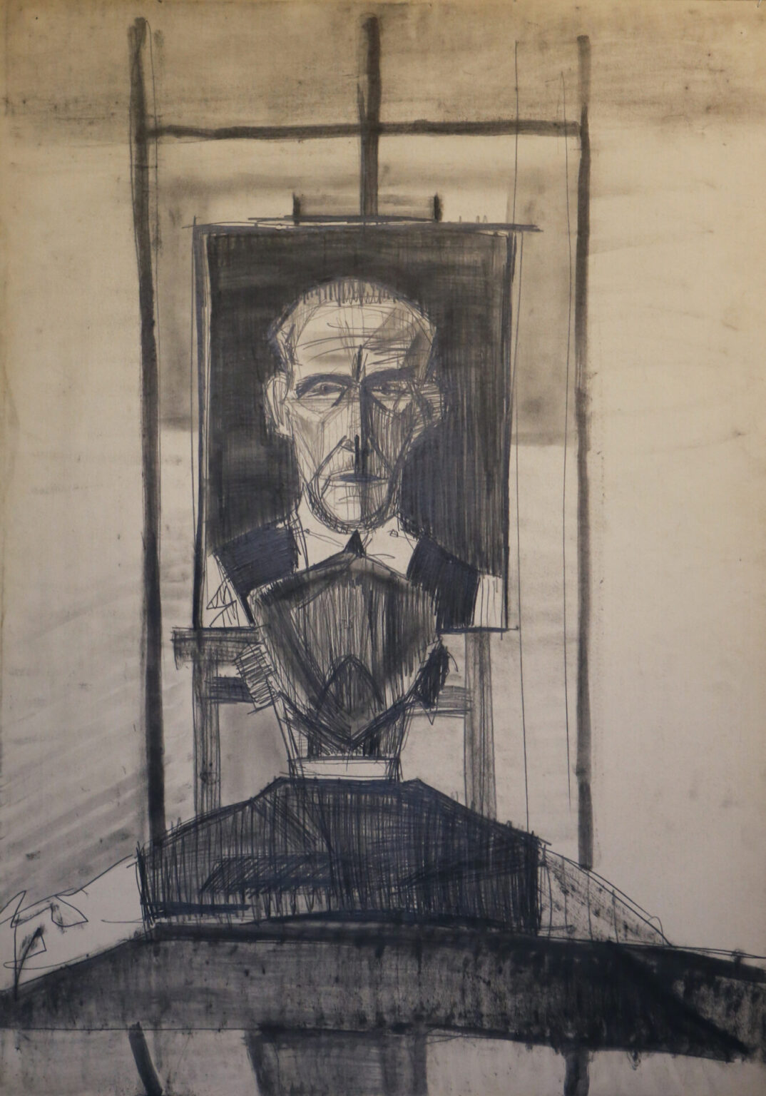 "Model, Franciszek W.", Andrzej Zwierzchowski, 1975, ołówek, 100 x 70 cm