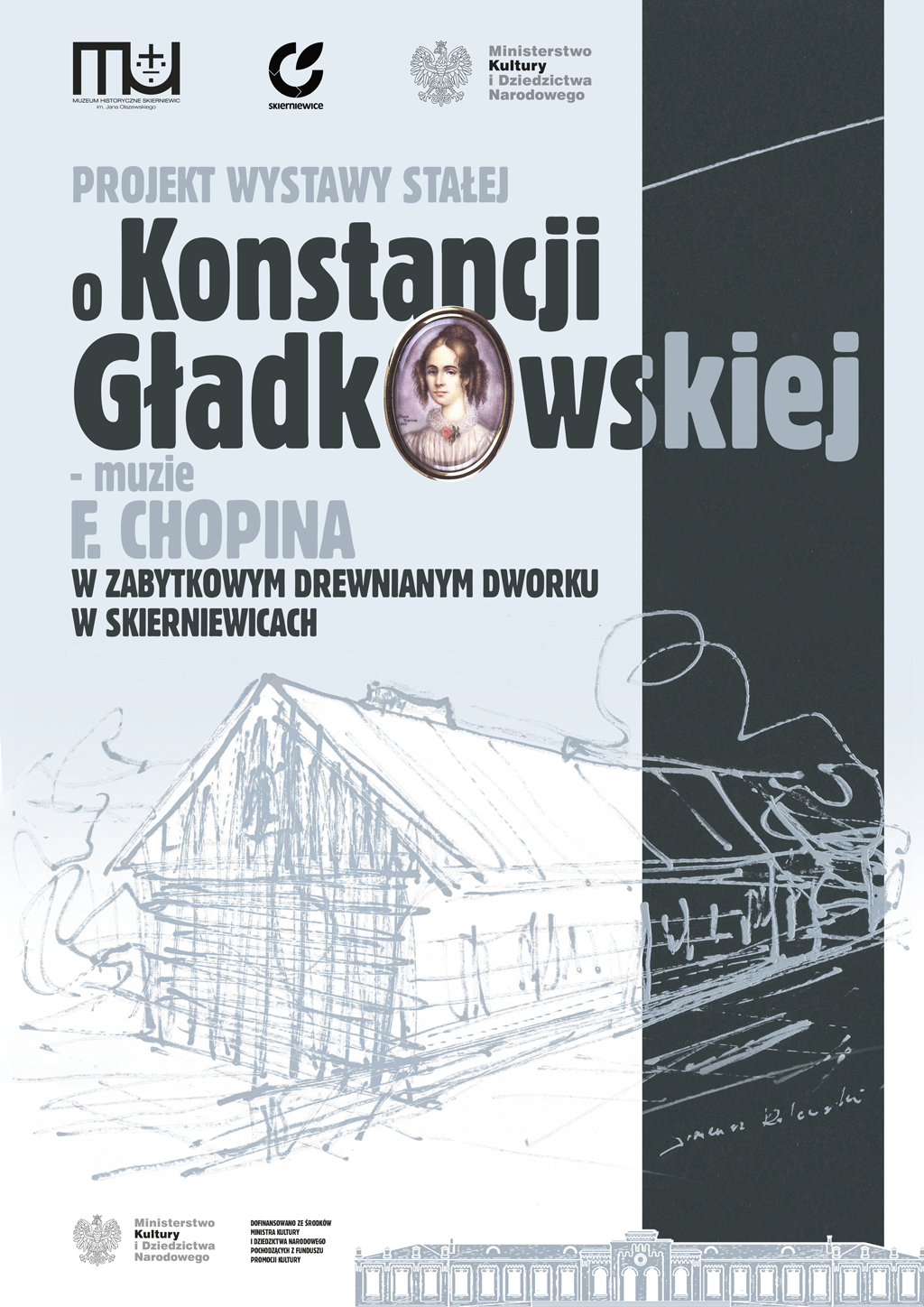 Projekt wystwy staałej o Konstancji Gładkowskiej w Skierniewicach.