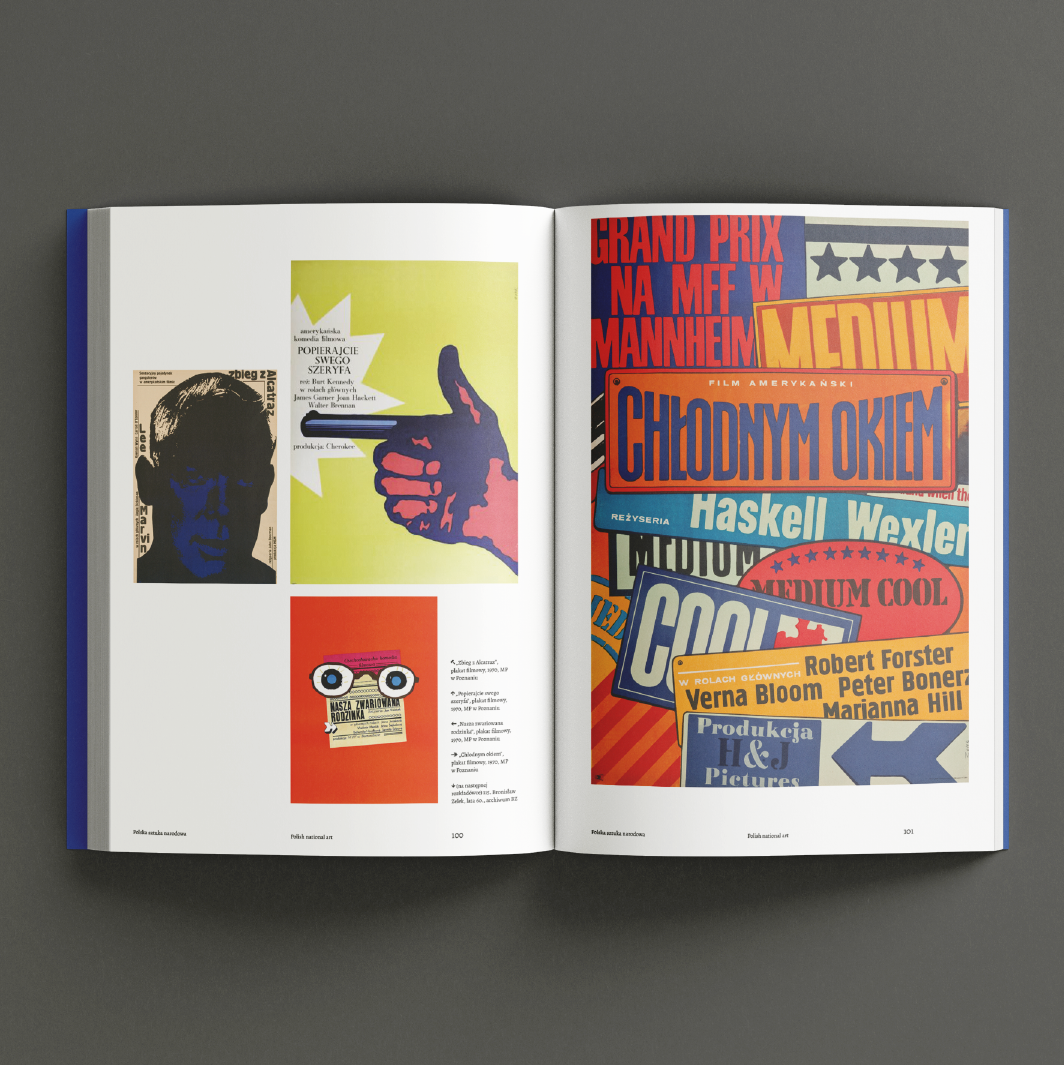 Plakaty Zelka na przykładowej rozkładówce.