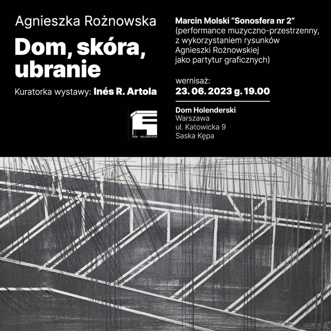 Plakat wydarzenia. W obrazie dominują czarne i szare kolory, tworząc monochromatyczną estetykę.