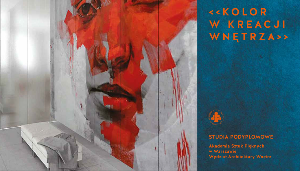 Identyfikacja graficzna. Po lewej stronie przestrzeń wystawowa, na ścianie ozdobionej obrazem przedstawiającym twarz kobiety. Paleta kolorów w obrazie jest głównie szara, nadając scenie minimalistyczny i nowoczesny charakter. Po prawej informacje organizacyjne zawarte w treści newsa.