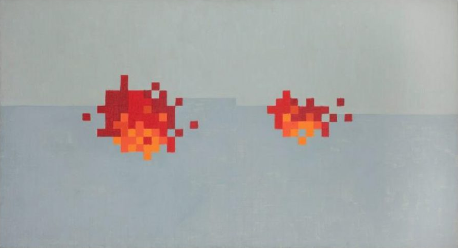 BUNKIER, 2005, olej, płótno, 65 x 120 cm