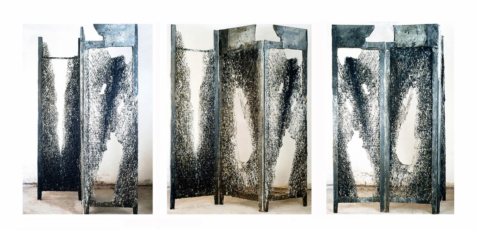 „Parkan”. Siatka metalowa, wosk, emulsja, olej. 1996