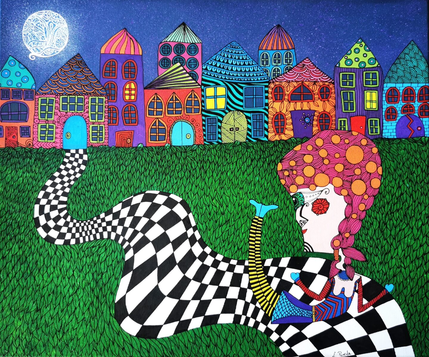 Postać na tle miasta