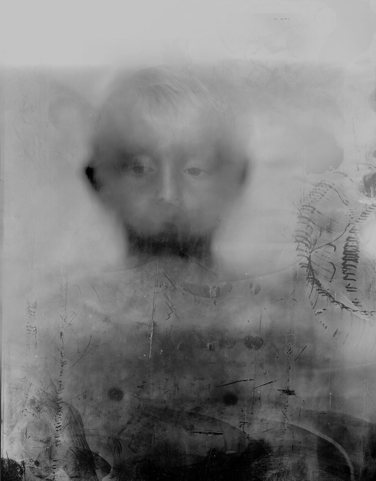 Czarno-biała fotografia przedstawiająca postać dziecka