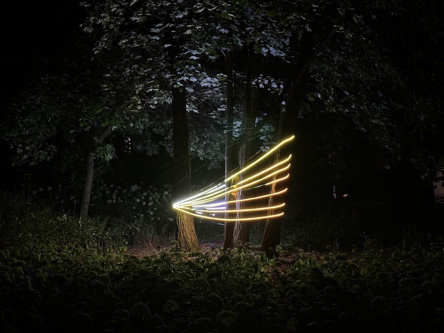 Instalacja świetlna w plenerze