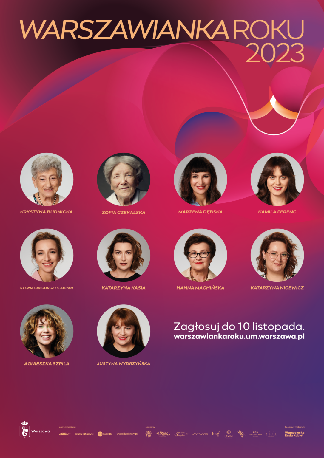 Grafika z wizerunkami 10 kobiet