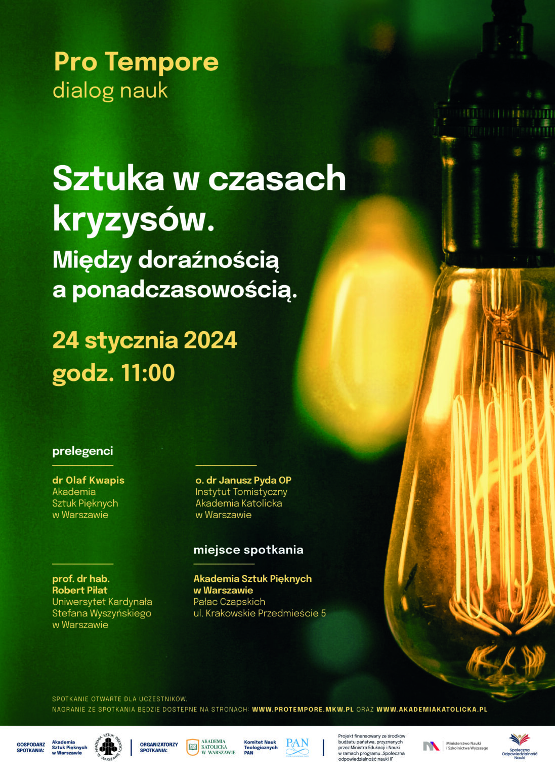 Plakat z informacjami o debacie.