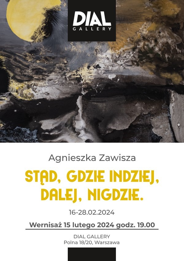 Grafika promująca wystawę. Krajobraz ze słońcem