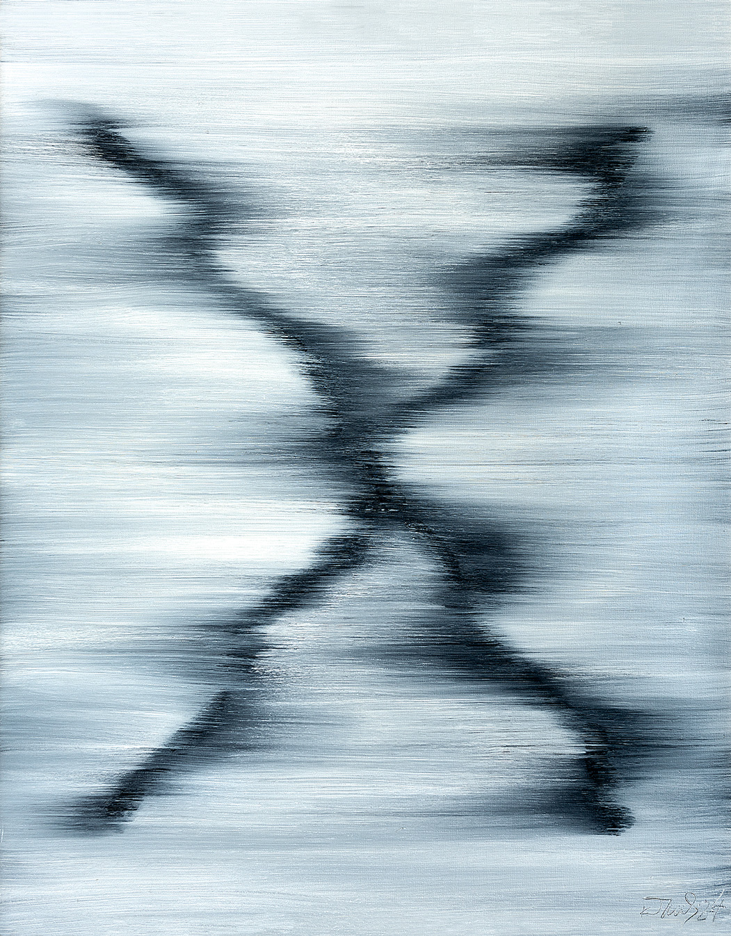 abstrakcja w odcieniach szarości z elementem X