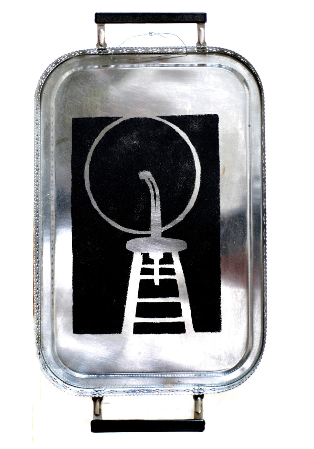 obiekt - srebrna taca z zadrukiem