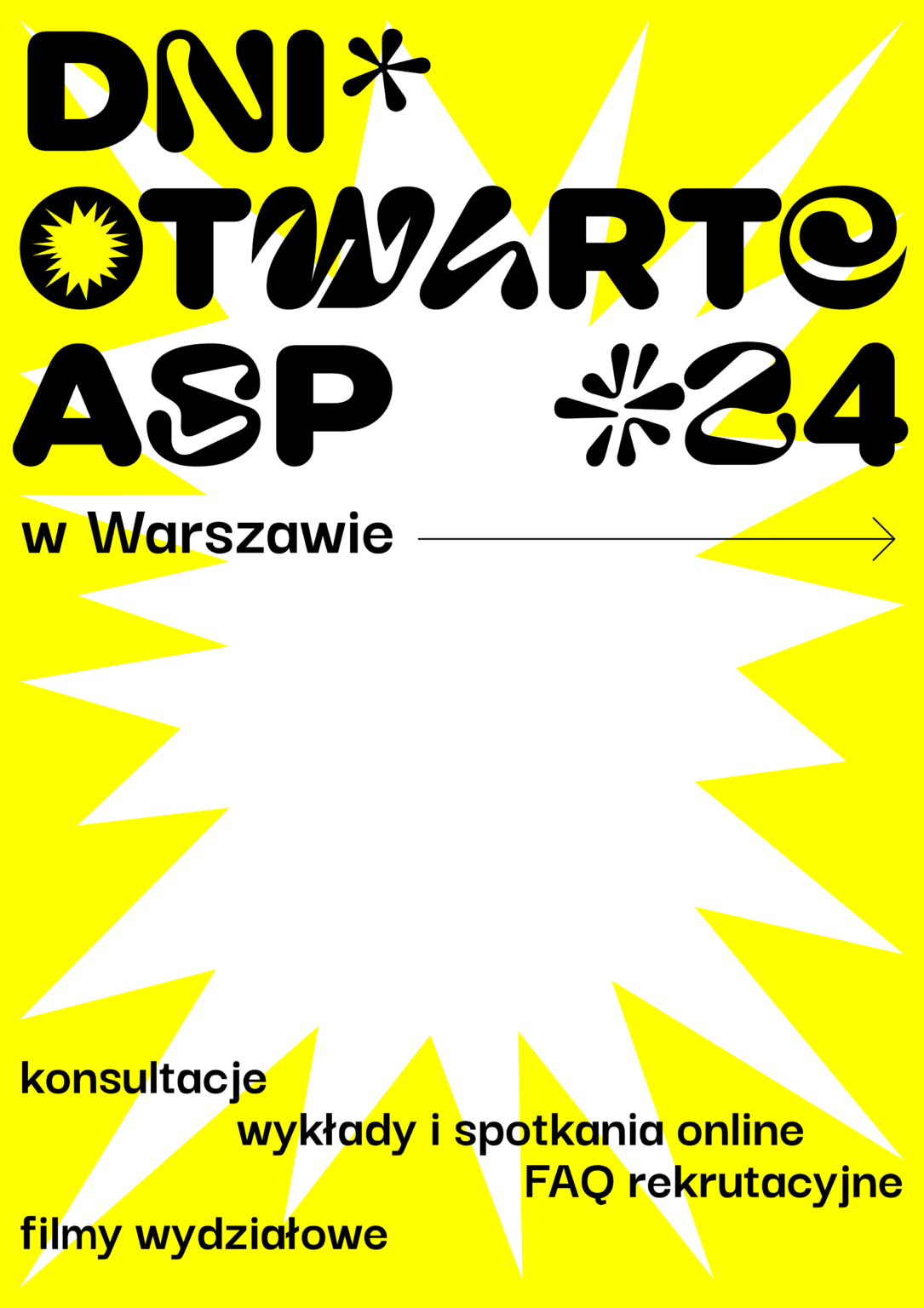 Plakat promujący Dni Otwarte ASP w Warszawie 2024
