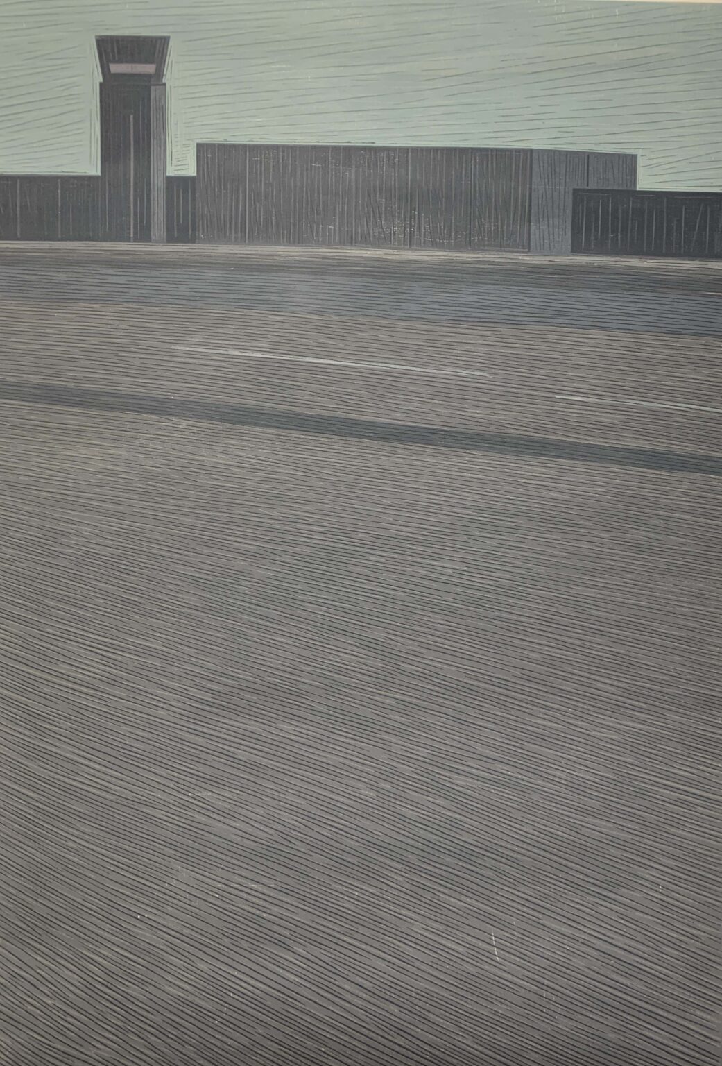 Drzeworyt w odcieniach szaro-błękitnych