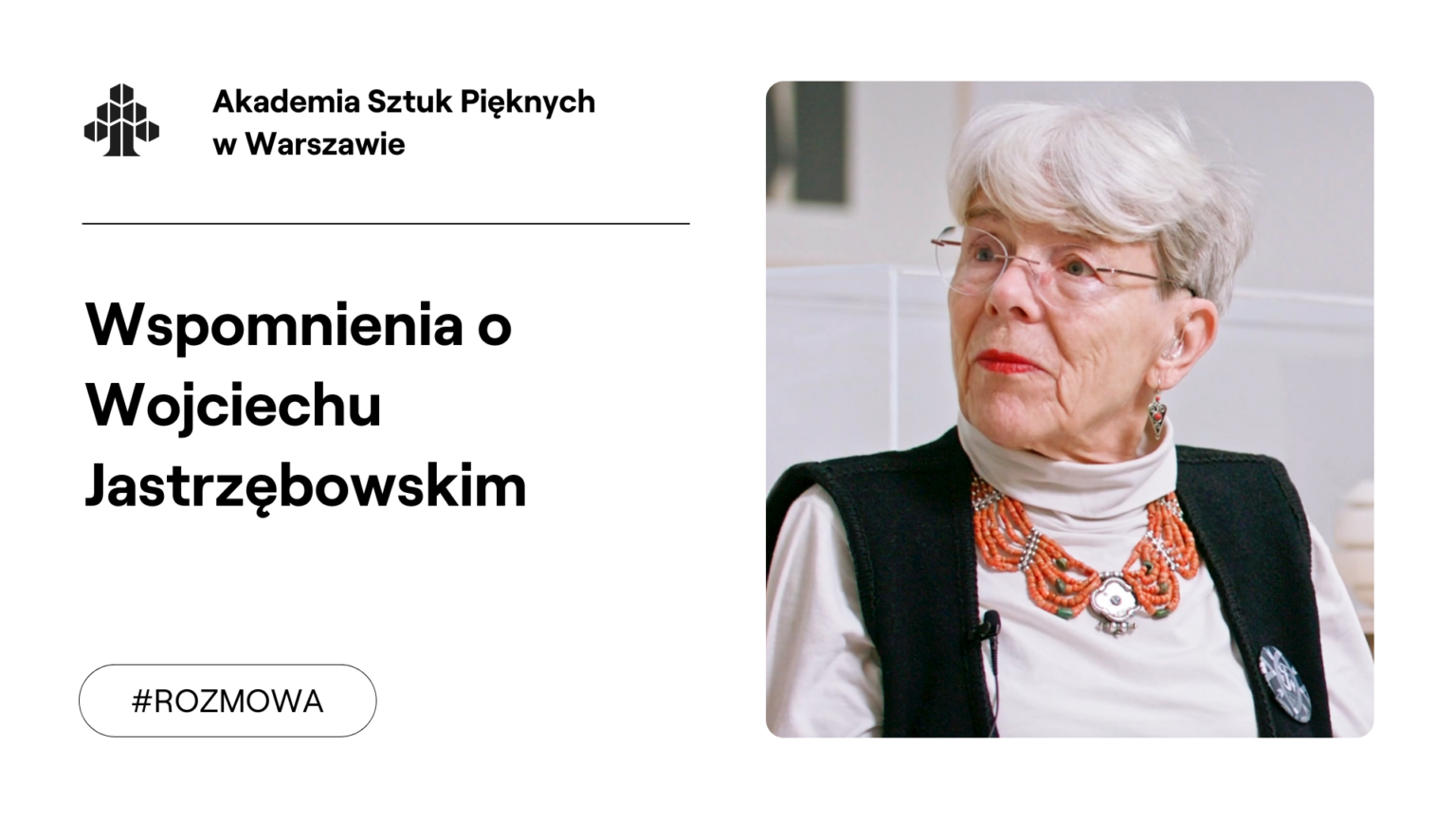 Grafika zawierająca zdjęcie portretowe kobiety w czerwonych koralach