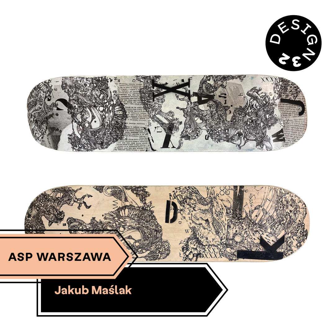 rut z góry na zdobione deskorolki