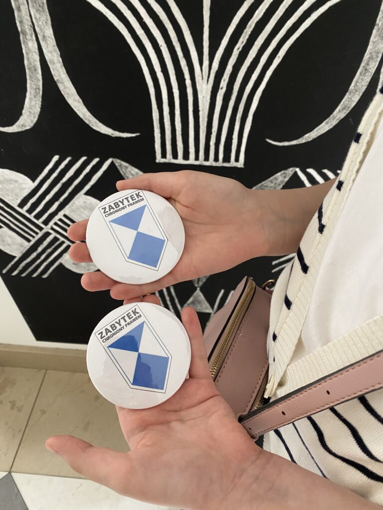 Zbliżenie na ręce dziecięce trzymające przypinki