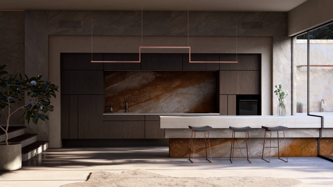 Widok jasnego, nowoczesnego wnętrza