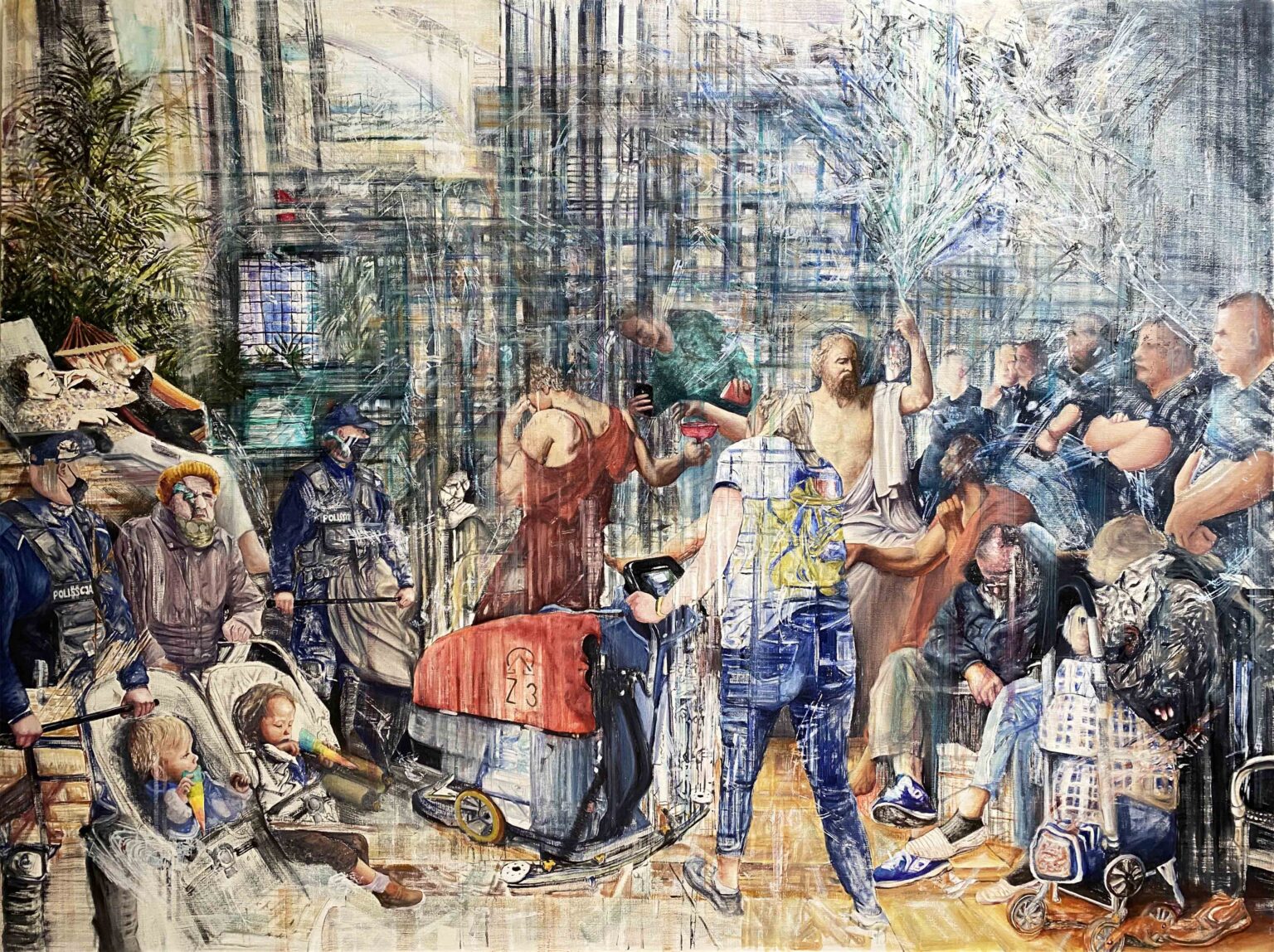 kolorowy obraz olejny