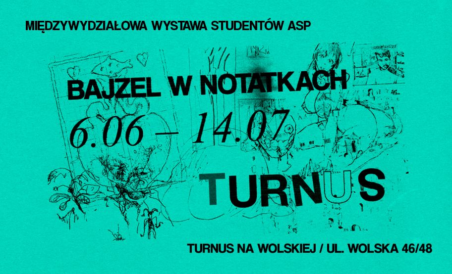 Elementy graficzne w postaci rysunków i informacje, seledynowe tło