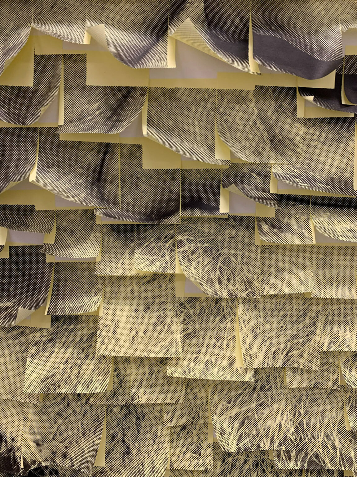 fragment obrazu wykonanego z samoprzylepnych karteczek