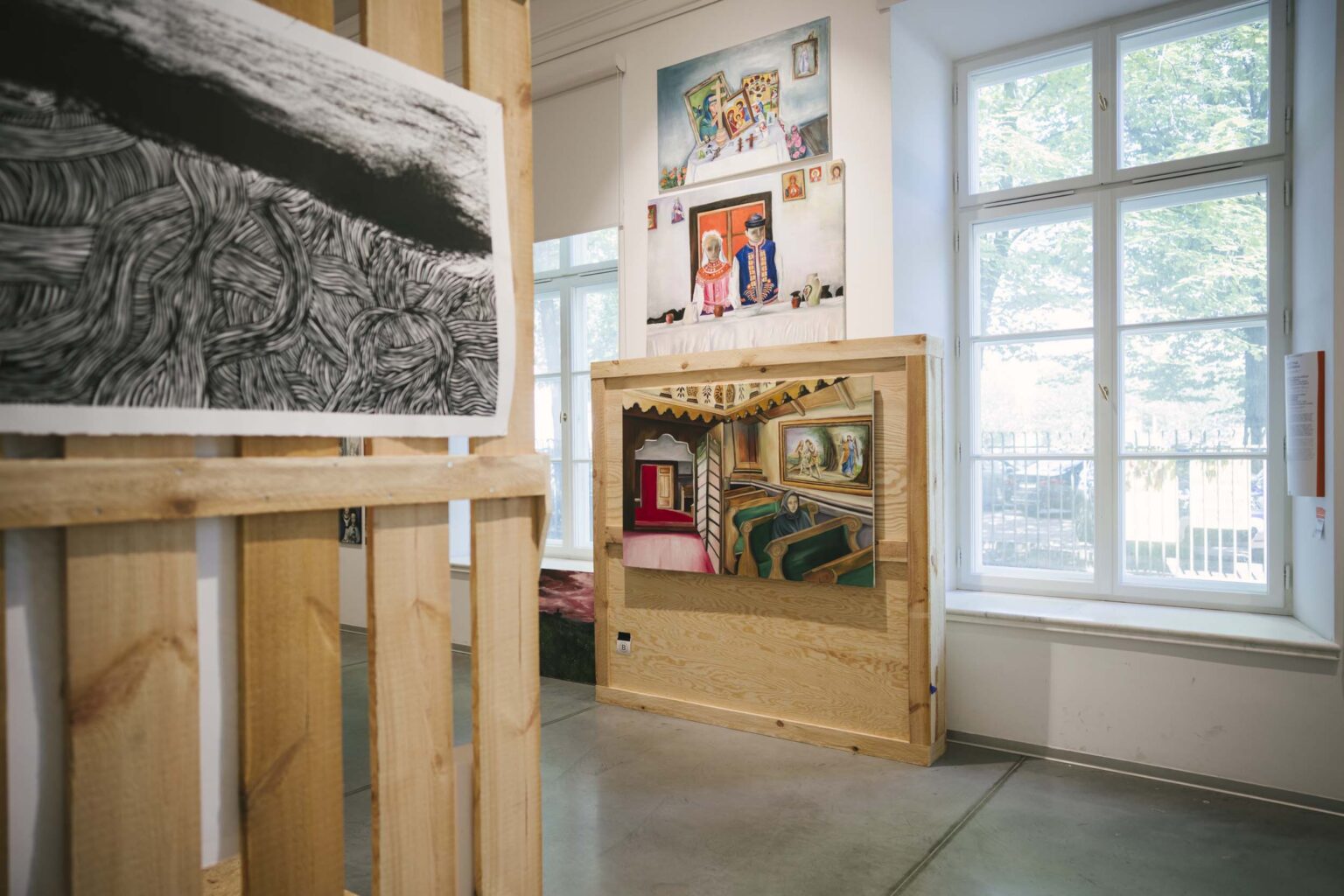 Widok wystawy: prezentacja sitobruków