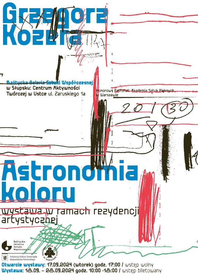 plakat z motywem bazgrołów kredkami