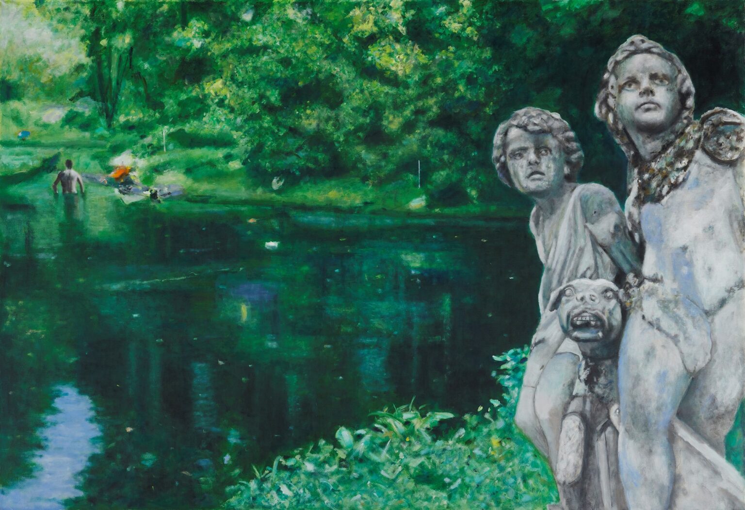 obraz barwny przedstawia pełen zielni park