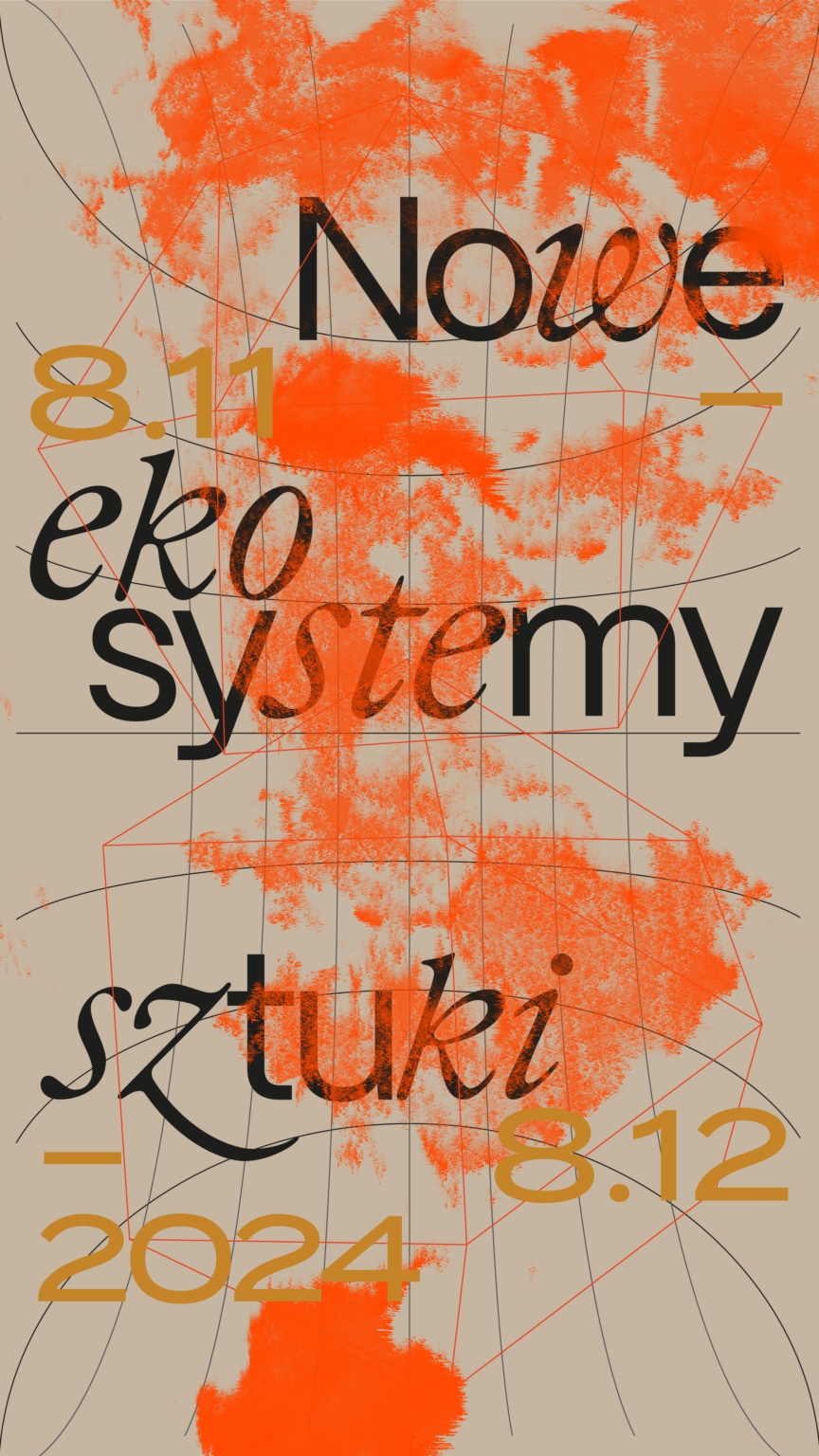 abstrakcyjna grafika z motywem pomarańczowych plam