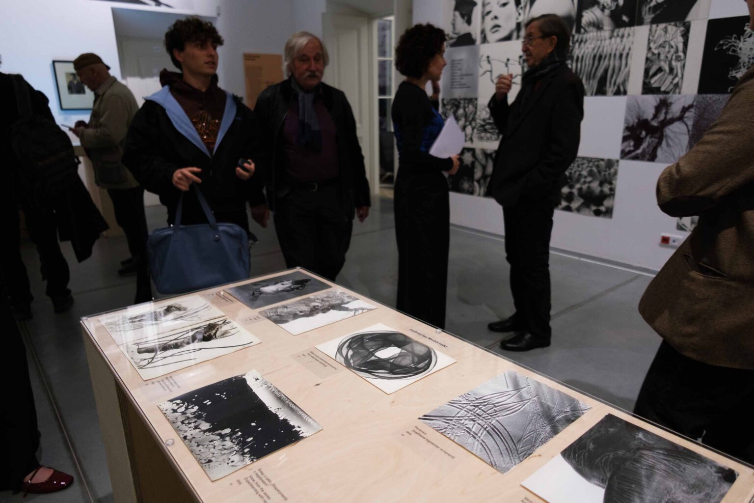 zwiedający w przestrzeni wystawy