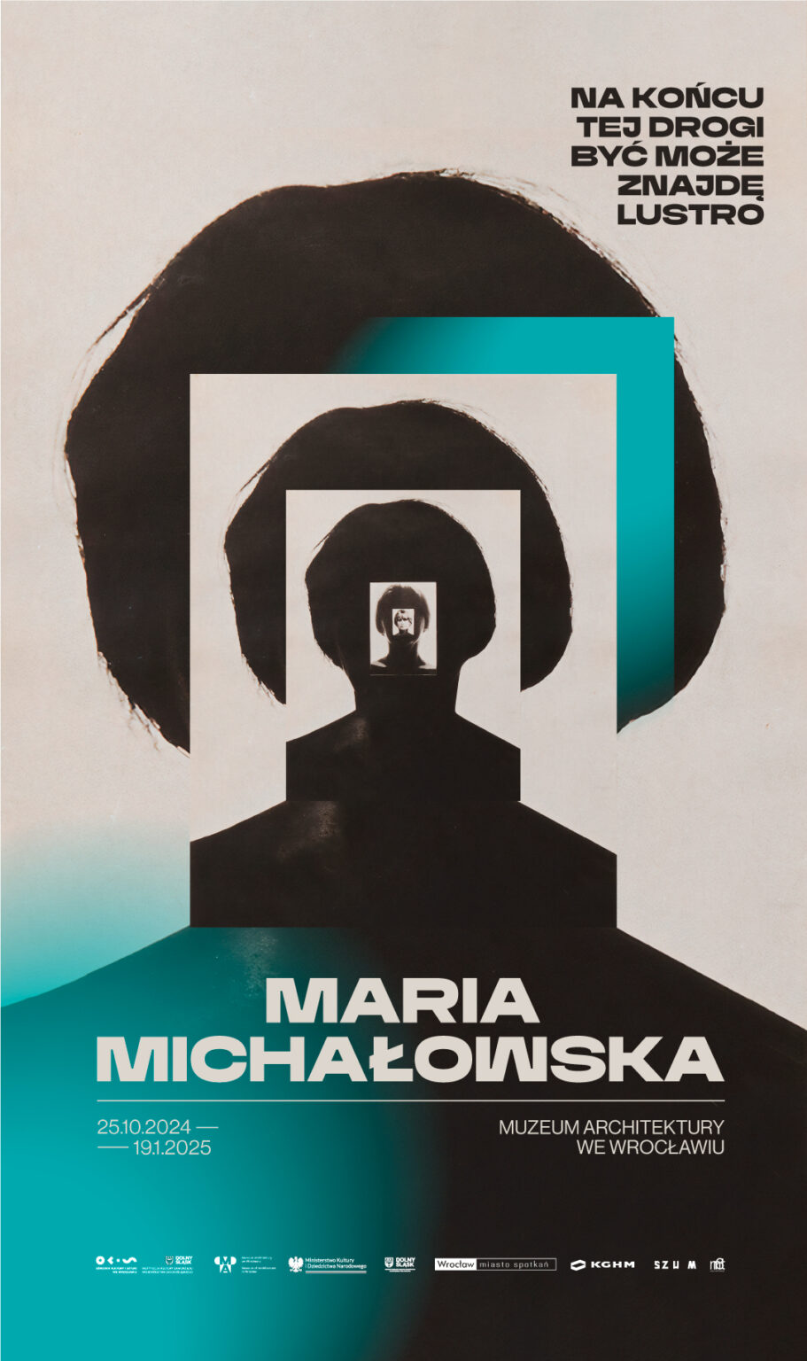 abstrakcyjna grafika z motywem zwielokrotnionego zarysu portretu kobiety