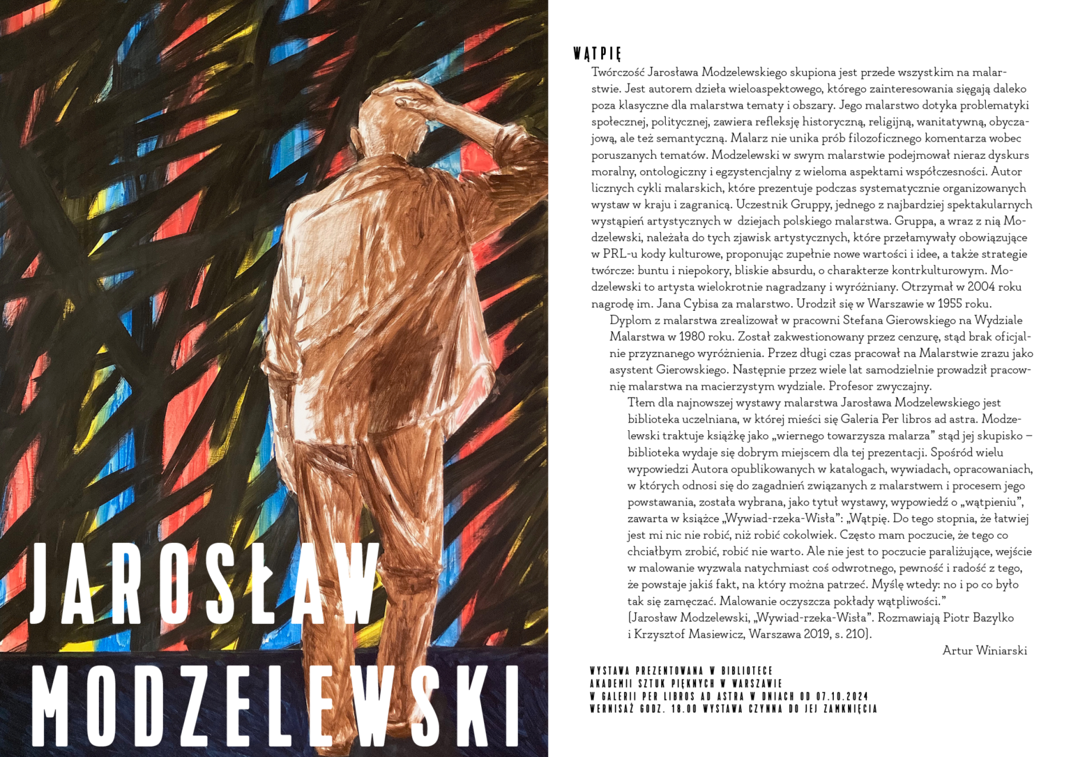 zaproszenie z tekstem i fragmentem obrazu