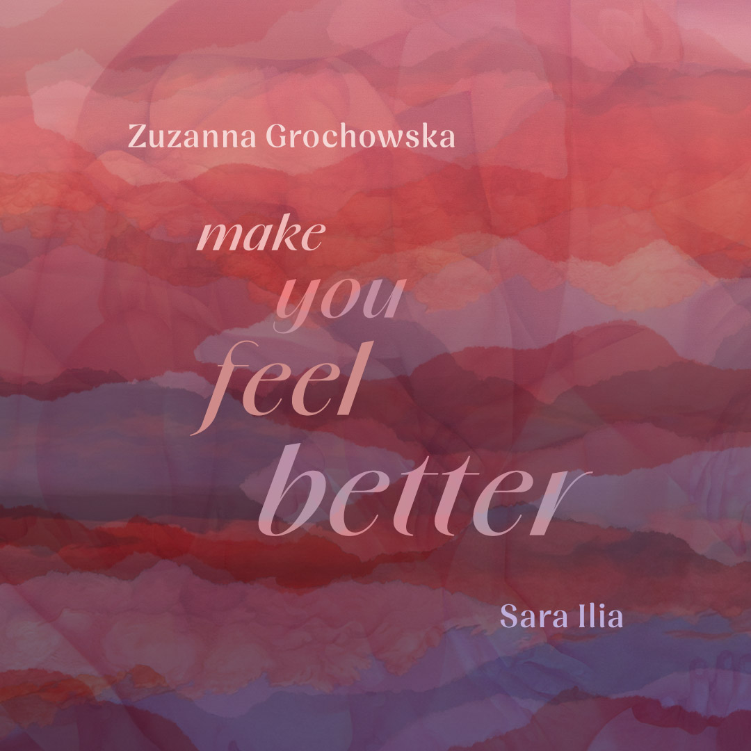 grafika z motywem miękko przenikających się czerwieni i fioletów