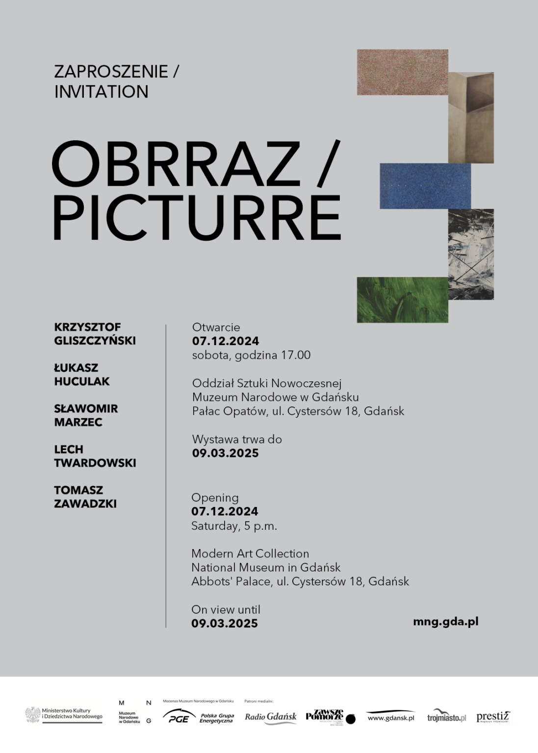 plakat z informacjami i graficznym motywem cyfry 3