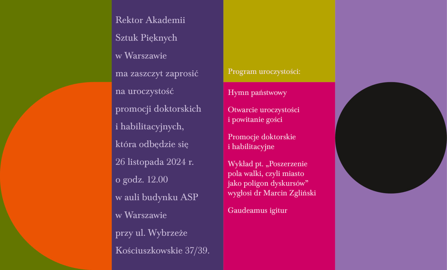 grafika z kolorowymi modułami geometrycznymi i tekstem
