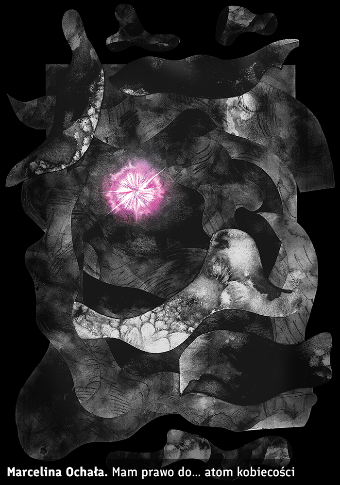 rysunek abstrakcyjny, przeważają czernie