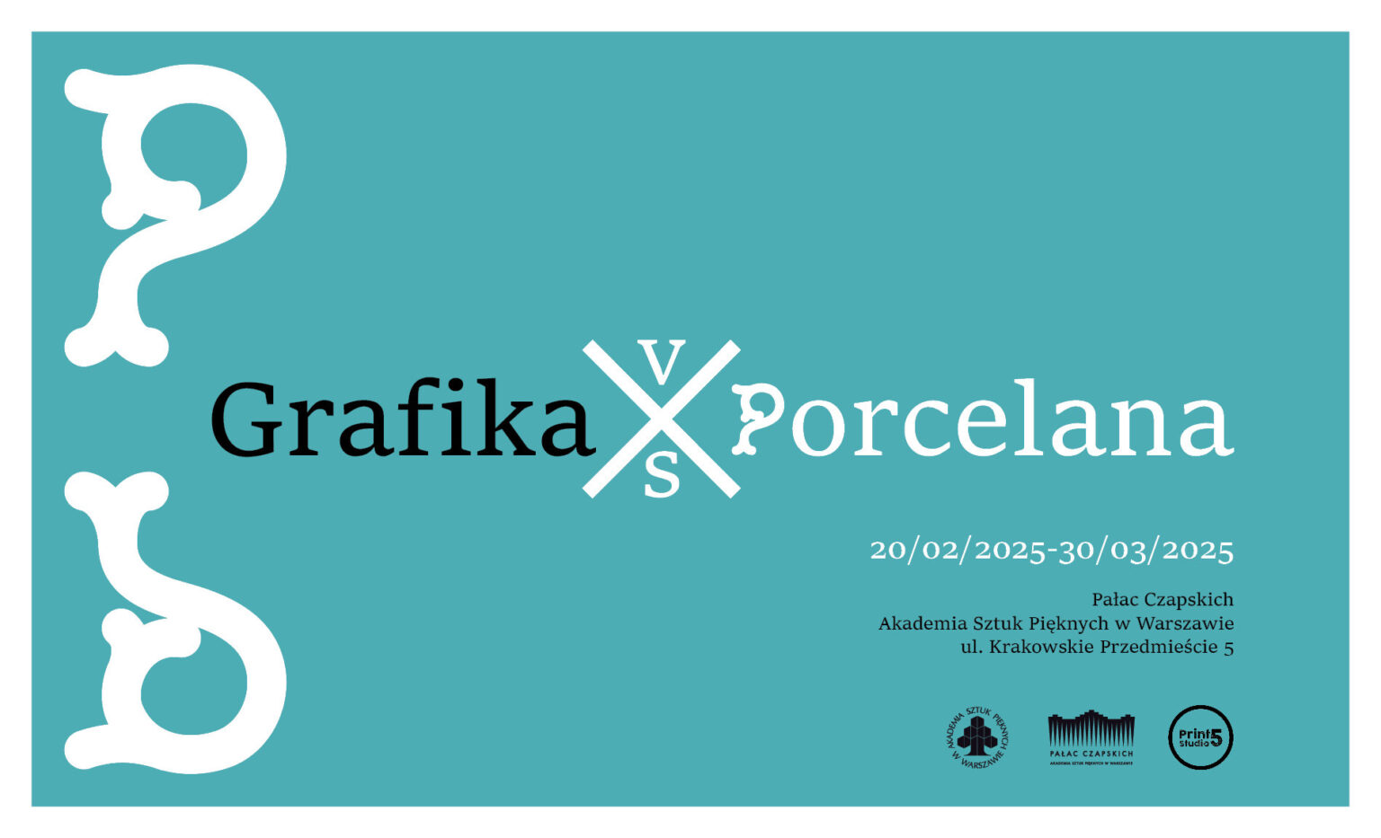 grafika z liternictwem i ornamentem, seledynowe tło