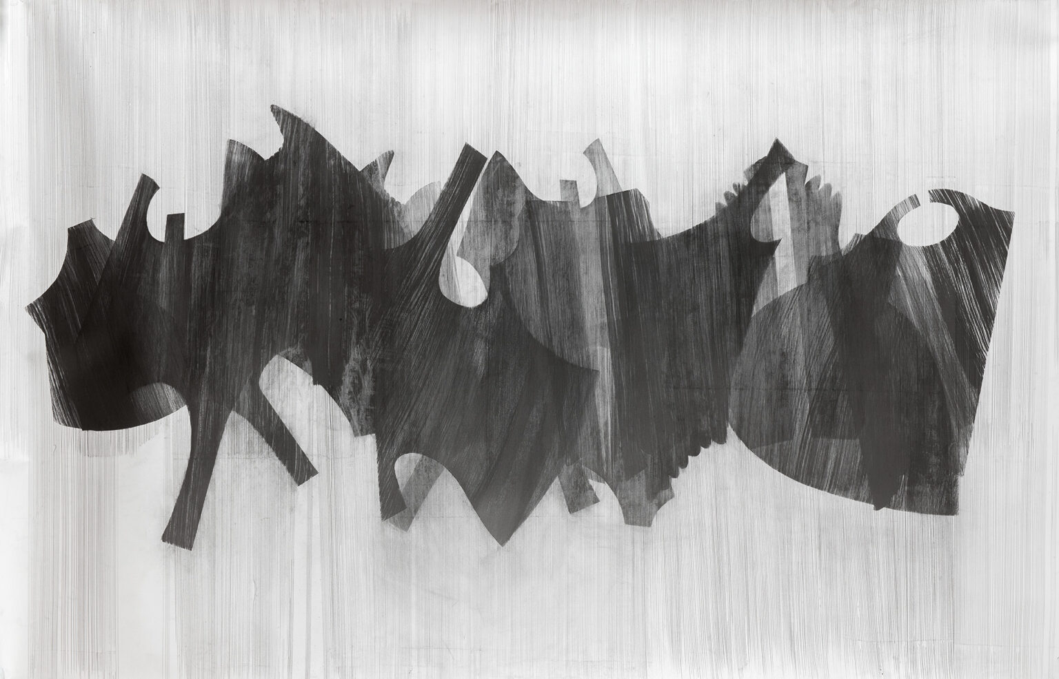 rysunek z czarną, abstrakcyjną geometryczną formą