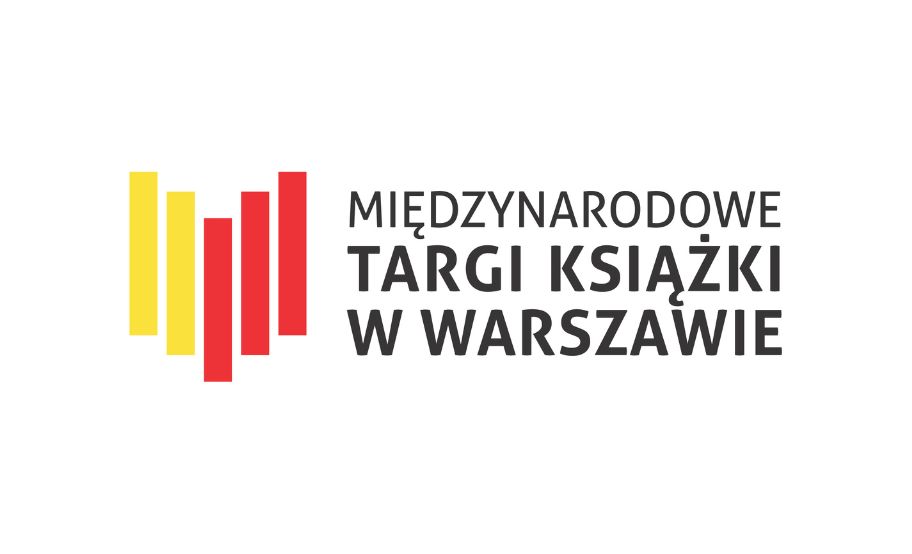 logotyp złożony ze znaku graficznego złożonego z pionowych kresek i napisu: Międzynarodowe Targi Książki w Warszawie