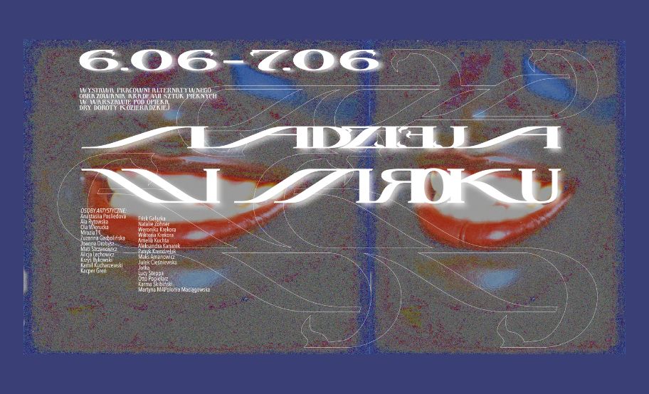 grafika z abstrakcyjnymi elementami graficznymi i białym liternictwem