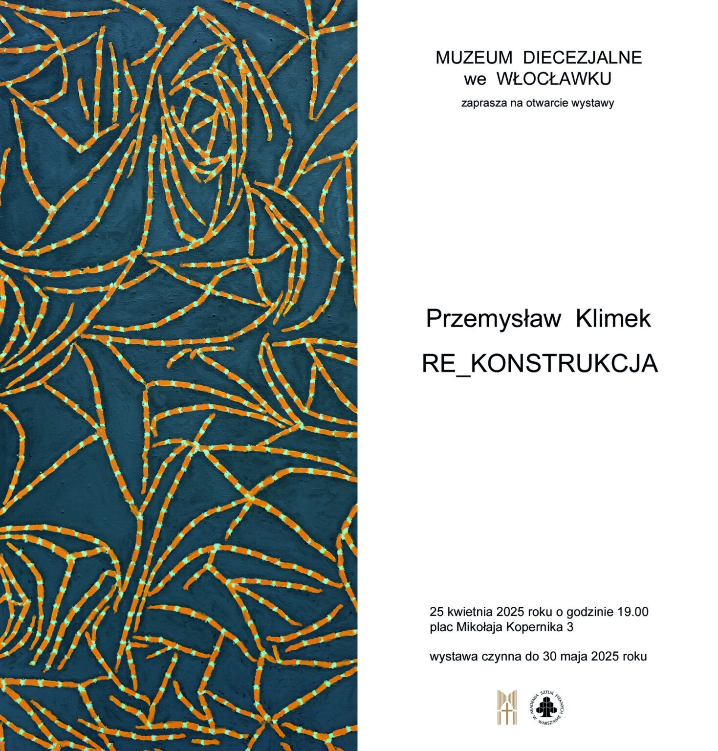 zaproszenie zawiera fragment wzorzystej grafiki i napisy