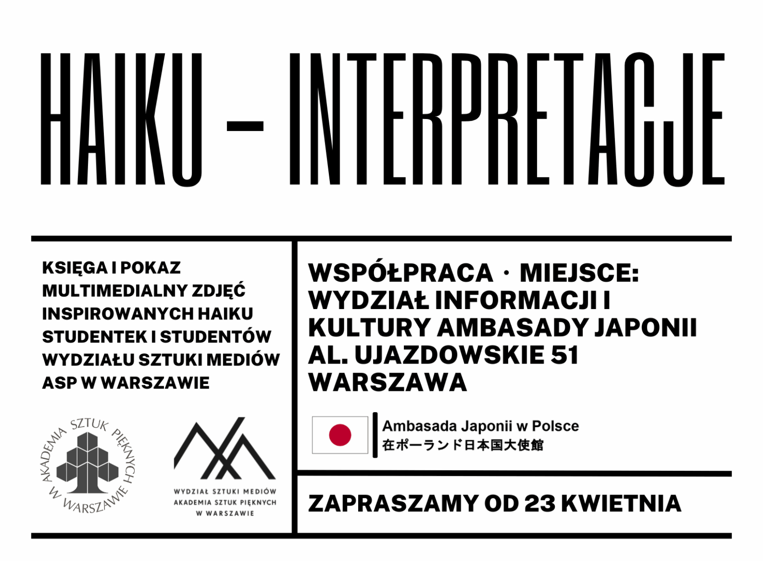 grafika w formie afiszu z tekstem i logotypami