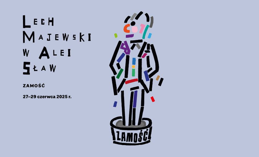 grafika z ilustracją ludzika - statuetki i tekstem (program wydarzeń)