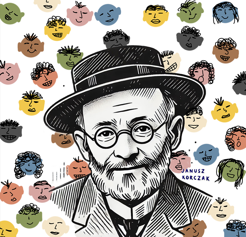 rysunek przedstawia wizerunek brodatego mężczyzny w okularach i kapeluszu