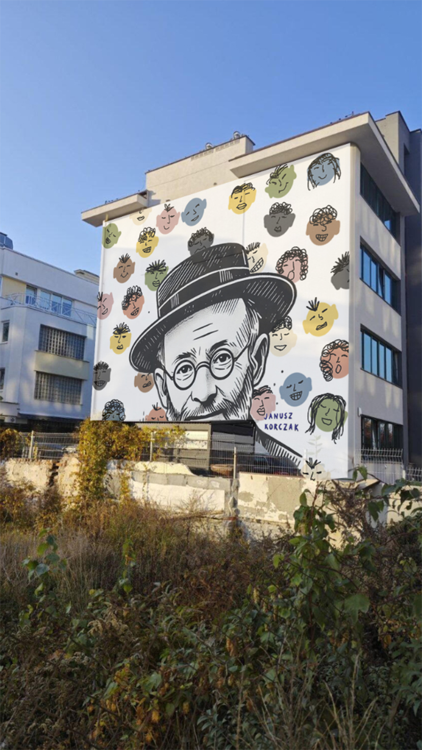 budynek z muralem