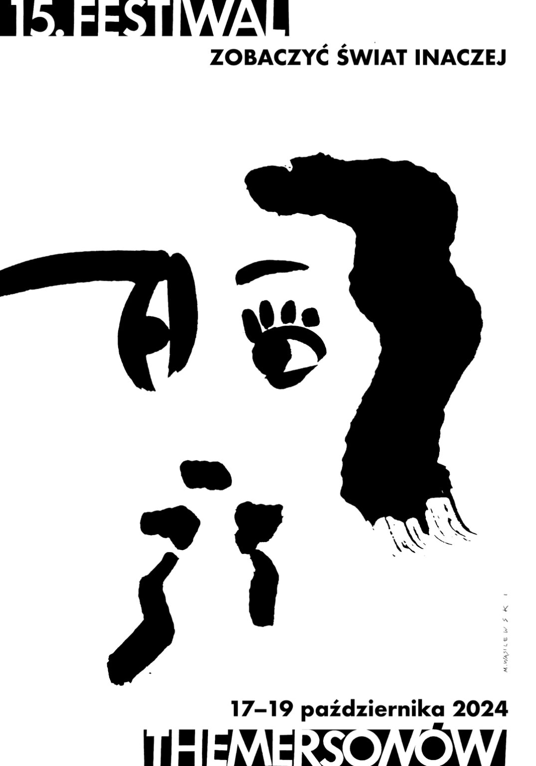 czarno biały rysunek - twarz kobiety